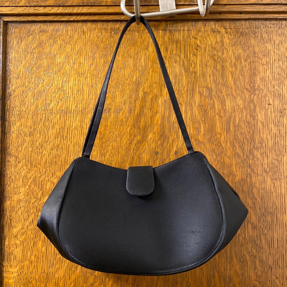 La Regale black satin purse